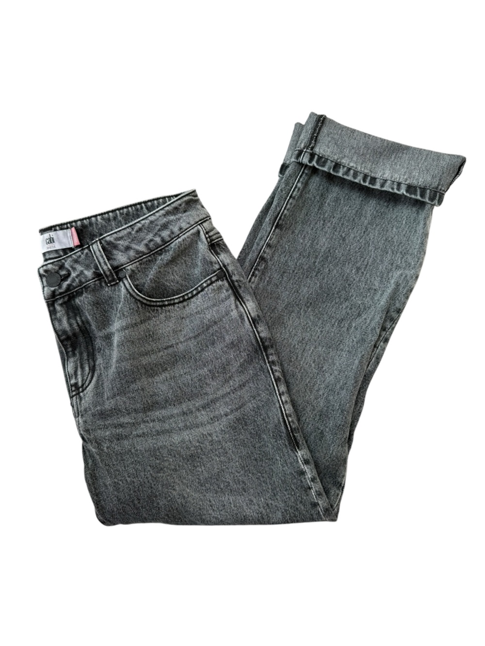 Cabi 100% Boyfriend Black Gray Washed Jeans Size 6
